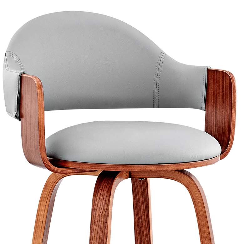 Image 3 Armen Living Daxton 26" Modern Gray Faux Leather Swivel Counter Stool more views