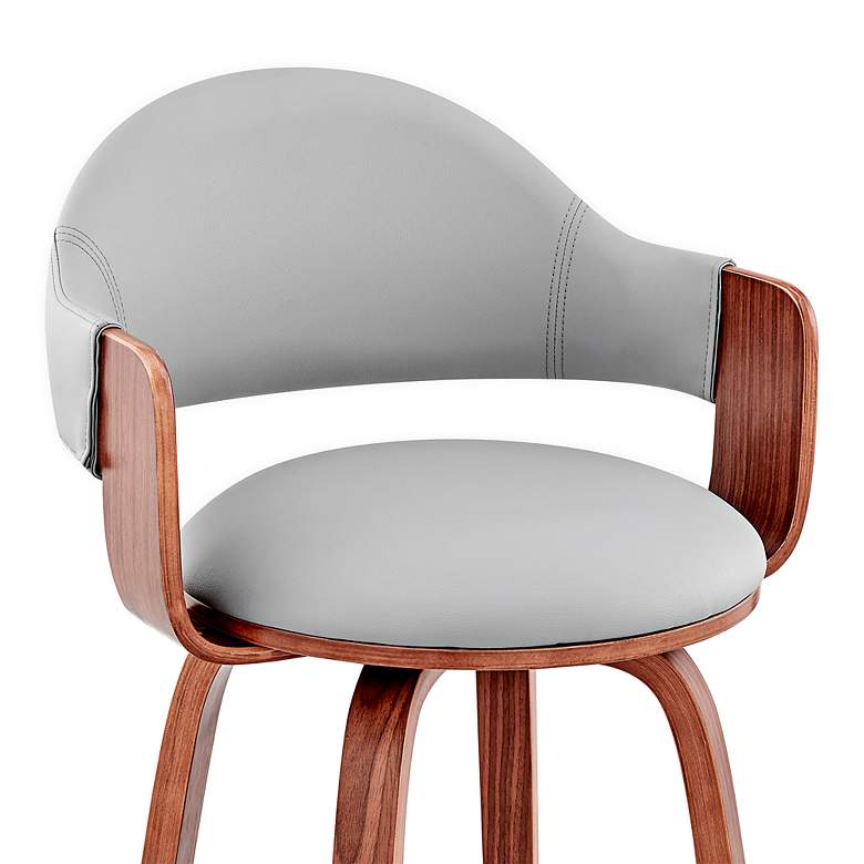 Image 4 Armen Living Daxton 26" Modern Gray Faux Leather Swivel Counter Stool more views