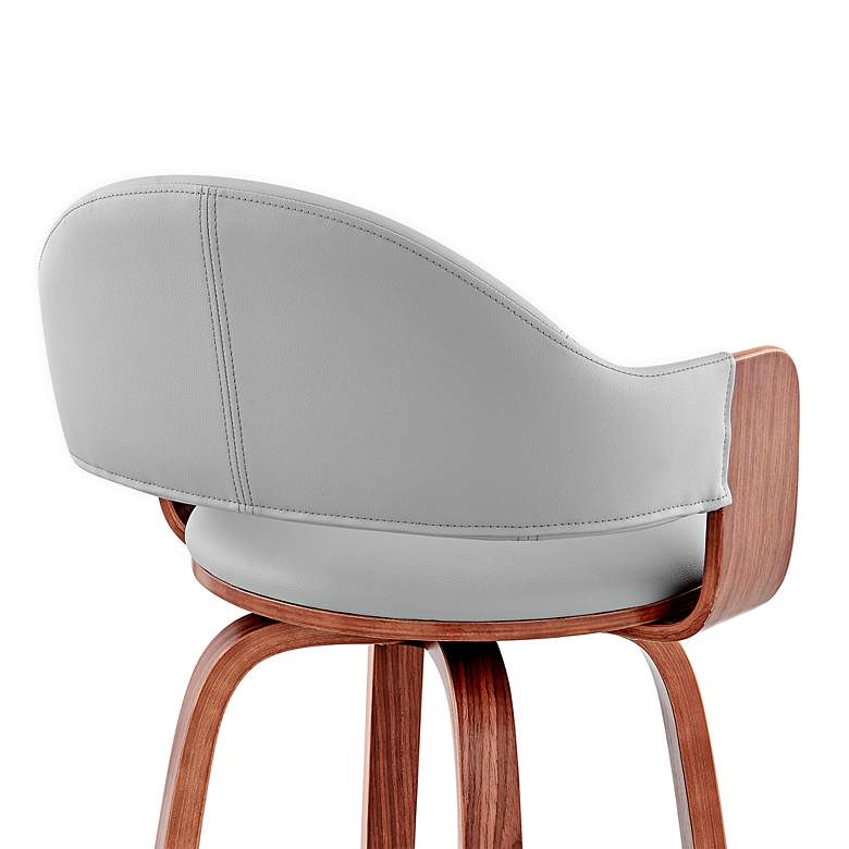 Image 5 Armen Living Daxton 26" Modern Gray Faux Leather Swivel Counter Stool more views