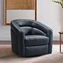 1_Armen Living Desi 32" Wide Black Leather Swivel Accent Chair