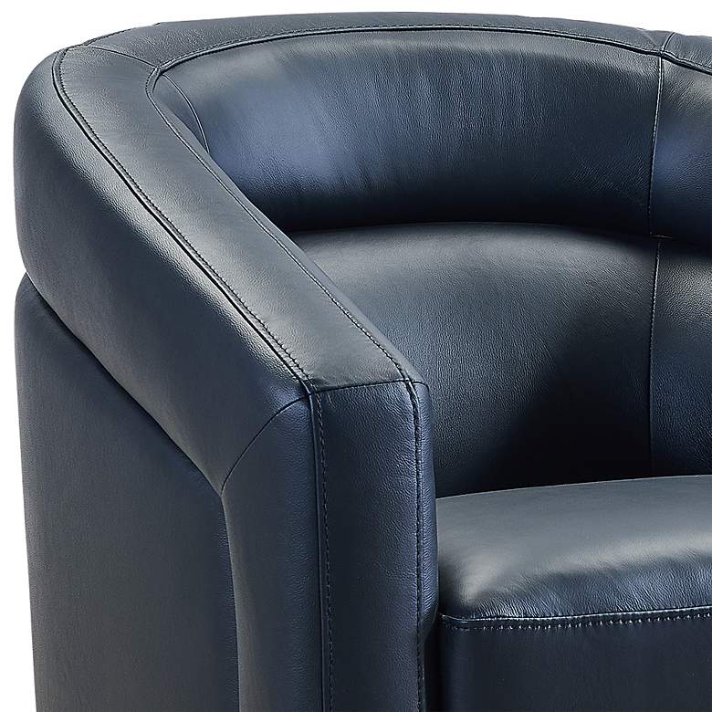 Image 3 Armen Living Desi 32" Wide Black Leather Swivel Accent Chair more views