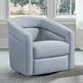 1_Armen Living Desi 32" Wide Dove Gray Leather Swivel Accent Chair