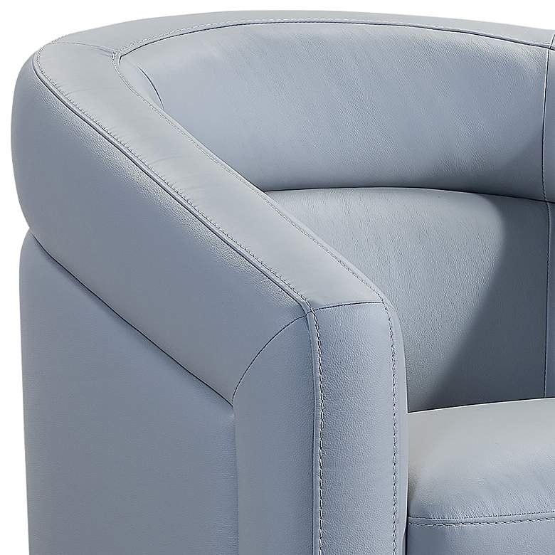 Image 3 Armen Living Desi 32" Wide Dove Gray Leather Swivel Accent Chair more views