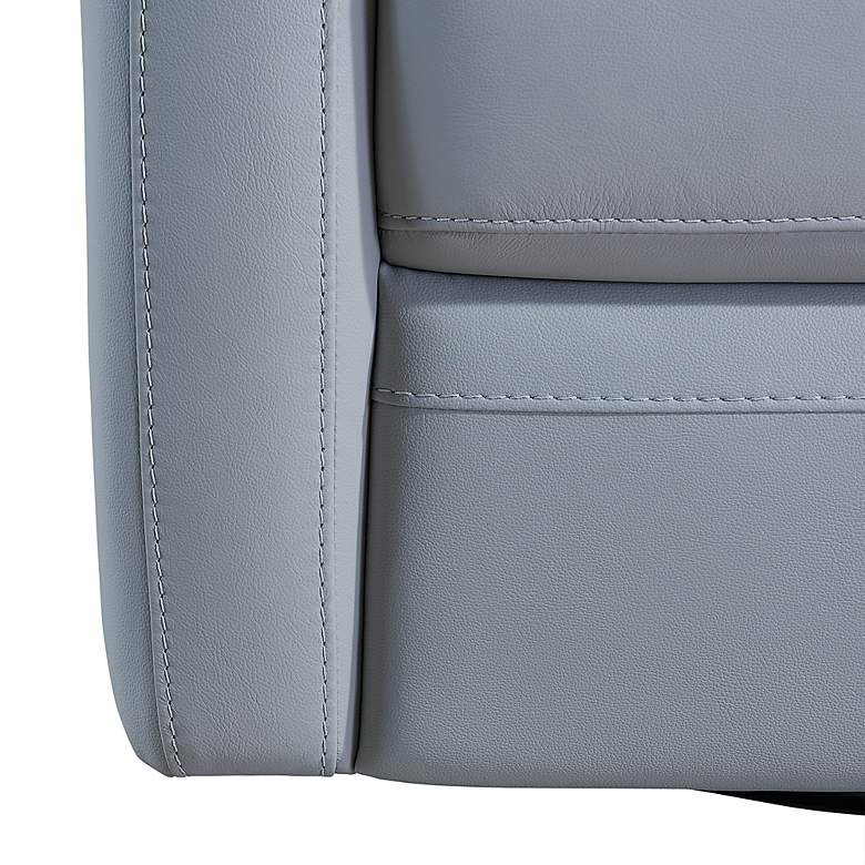 Image 7 Armen Living Desi 32" Wide Dove Gray Leather Swivel Accent Chair more views