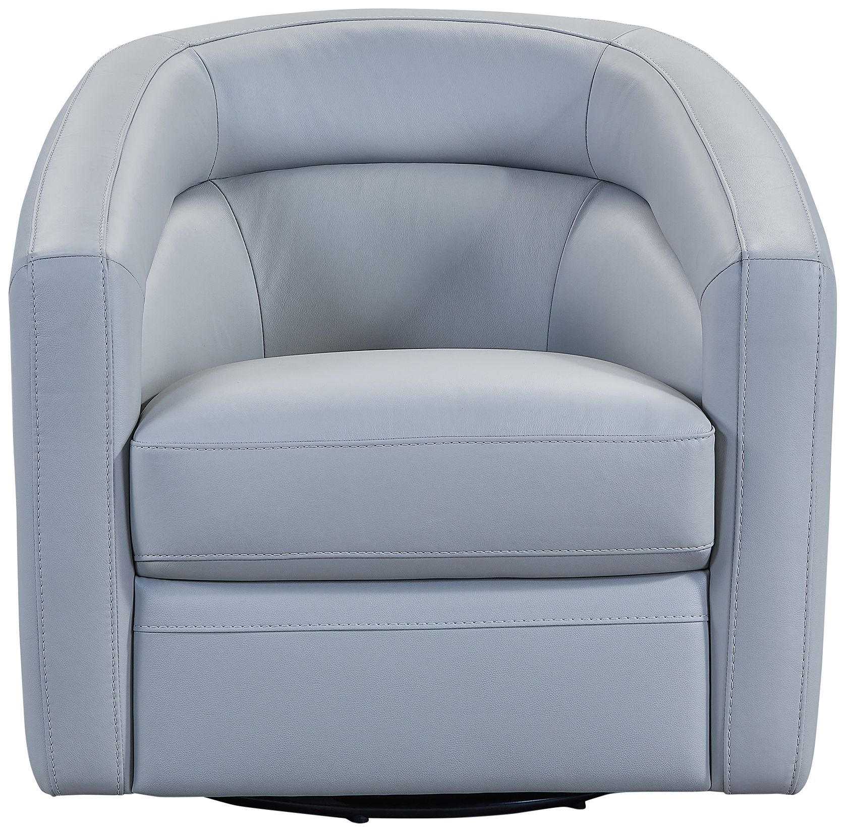 Armen Living Desi 32" Wide Dove Gray Leather Swivel Accent Chair