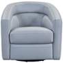 Armen Living Desi 32" Wide Dove Gray Leather Swivel Accent Chair