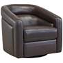 2_Armen Living Desi 32" Wide Espresso Brown Leather Swivel Accent Chair