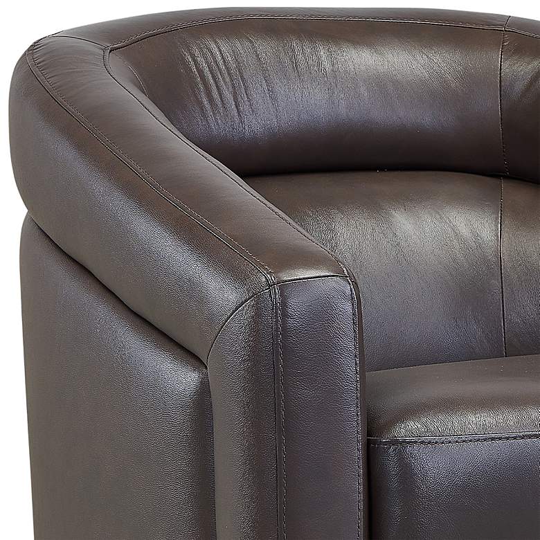Image 3 Armen Living Desi 32" Wide Espresso Brown Leather Swivel Accent Chair more views