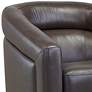 3_Armen Living Desi 32" Wide Espresso Brown Leather Swivel Accent Chair more views