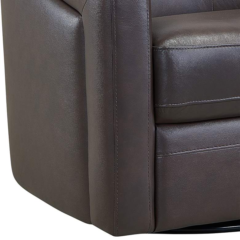 Image 4 Armen Living Desi 32" Wide Espresso Brown Leather Swivel Accent Chair more views