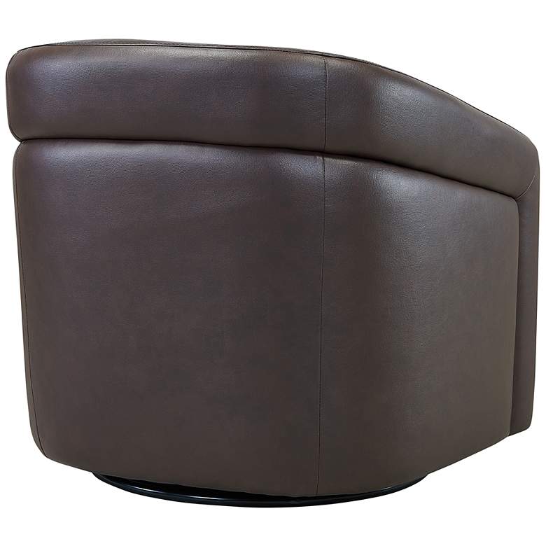 Image 5 Armen Living Desi 32" Wide Espresso Brown Leather Swivel Accent Chair more views