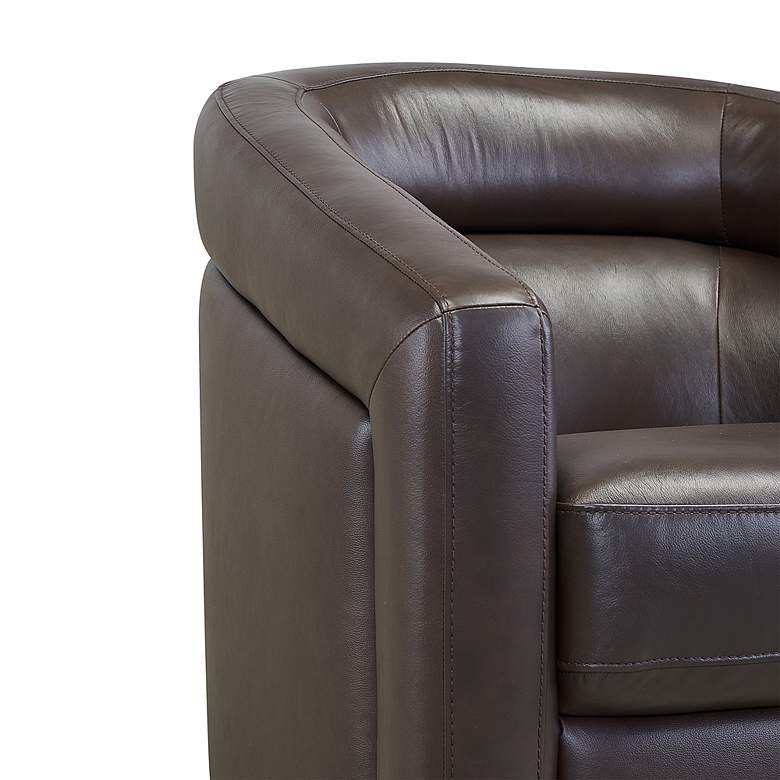 Image 6 Armen Living Desi 32" Wide Espresso Brown Leather Swivel Accent Chair more views