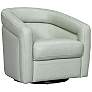 2_Armen Living Desi 32" Wide Mint Green Leather Swivel Accent Chair