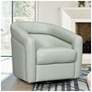 1_Armen Living Desi 32" Wide Mint Green Leather Swivel Accent Chair