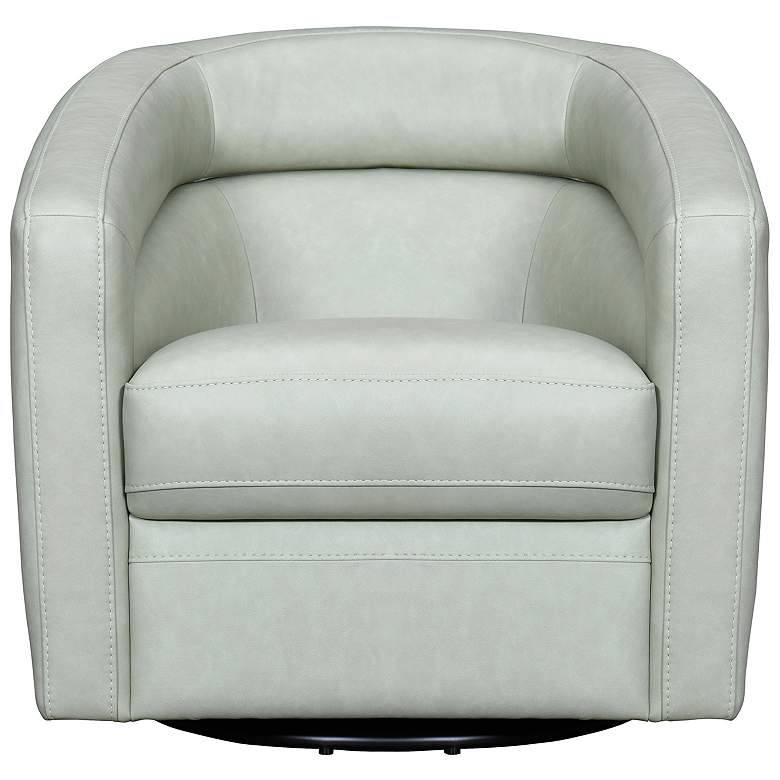Image 6 Armen Living Desi 32" Wide Mint Green Leather Swivel Accent Chair more views