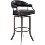 2_Armen Living Edy 23 1/2" Wide Black Faux Leather Swivel Counter Stool