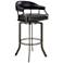 Armen Living Edy 23 1/2" Wide Black Faux Leather Swivel Counter Stool