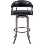 3_Armen Living Edy 23 1/2" Wide Black Faux Leather Swivel Counter Stool more views