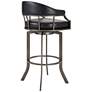 4_Armen Living Edy 23 1/2" Wide Black Faux Leather Swivel Counter Stool more views