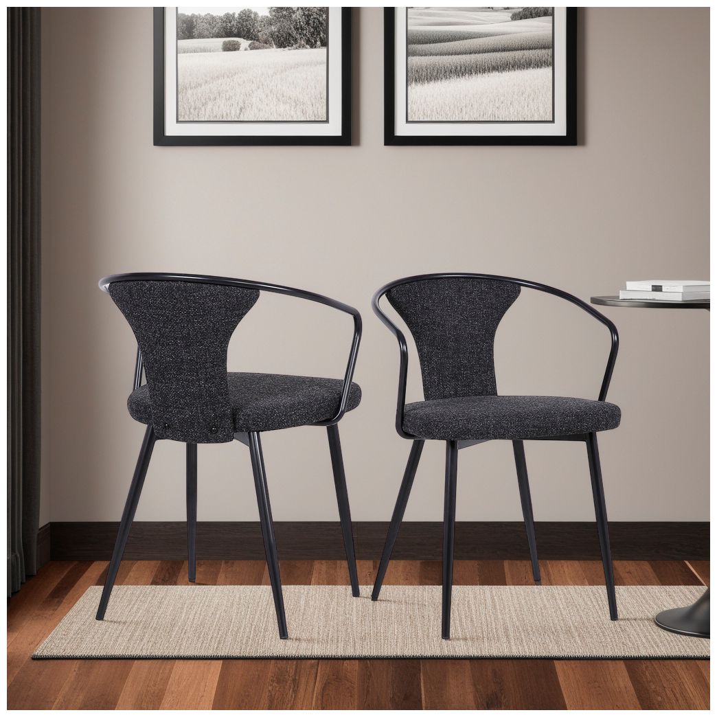 Image 6 Armen Living Francis 20 1/2" Wide Powder Coated Black Dining Chair more views