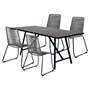 Armen Living Frinton and Shasta 5 Pc Dining Set in Eucalyptus, Metal, Rope