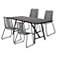 Armen Living Frinton and Shasta 5 Pc Dining Set in Eucalyptus, Metal, Rope