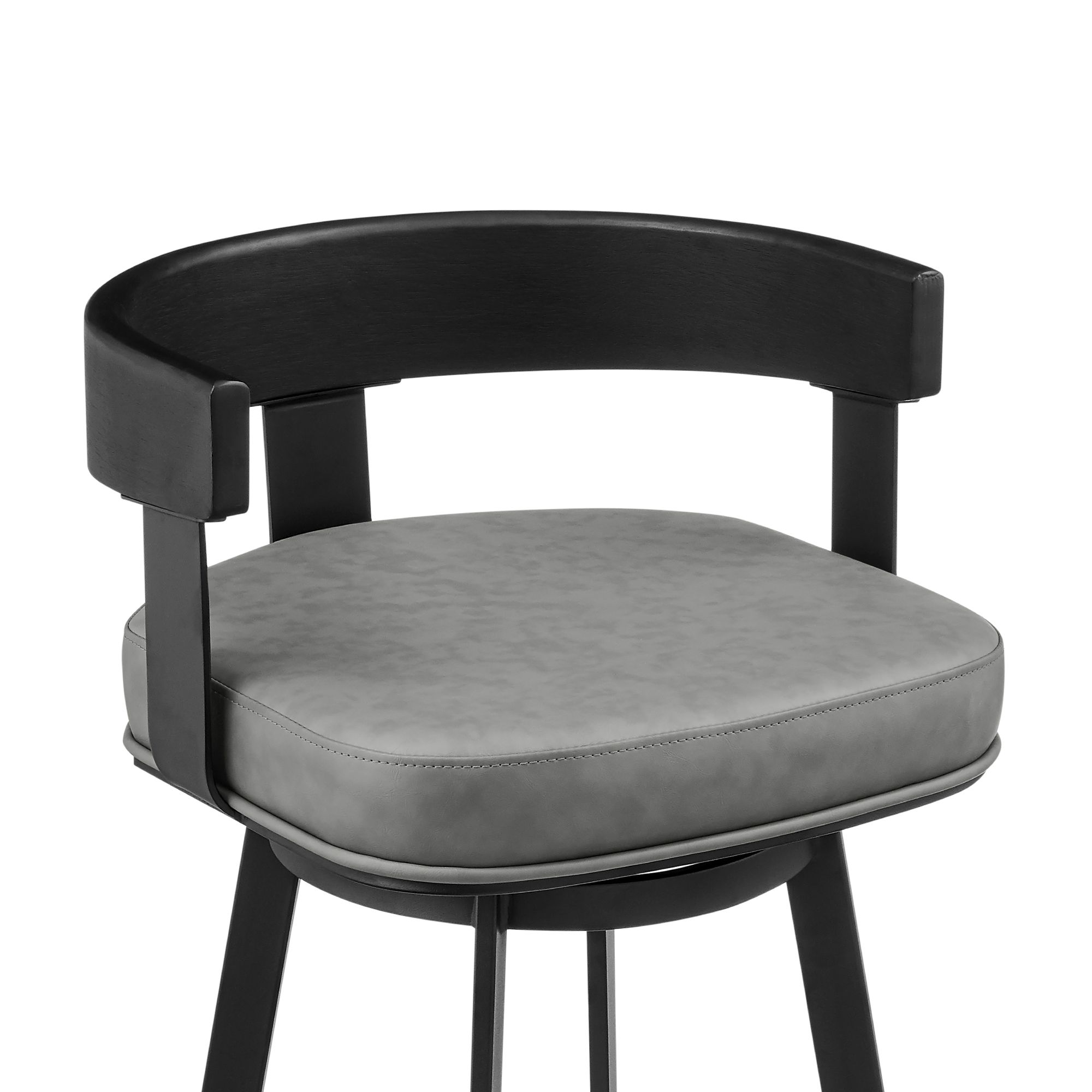 Image 5 Armen Living Idris 26 in. Counter Stool in Iron, Vintage Gray Faux Leather more views