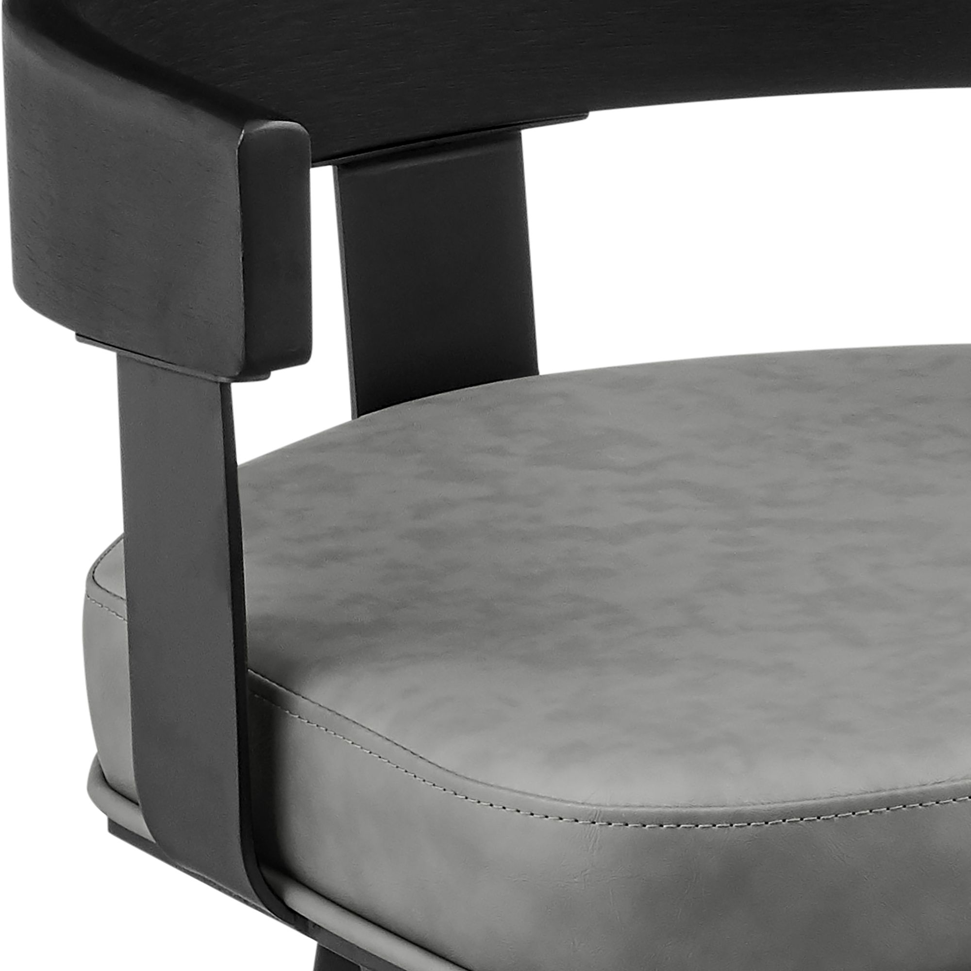 Image 7 Armen Living Idris 26 in. Counter Stool in Iron, Vintage Gray Faux Leather more views