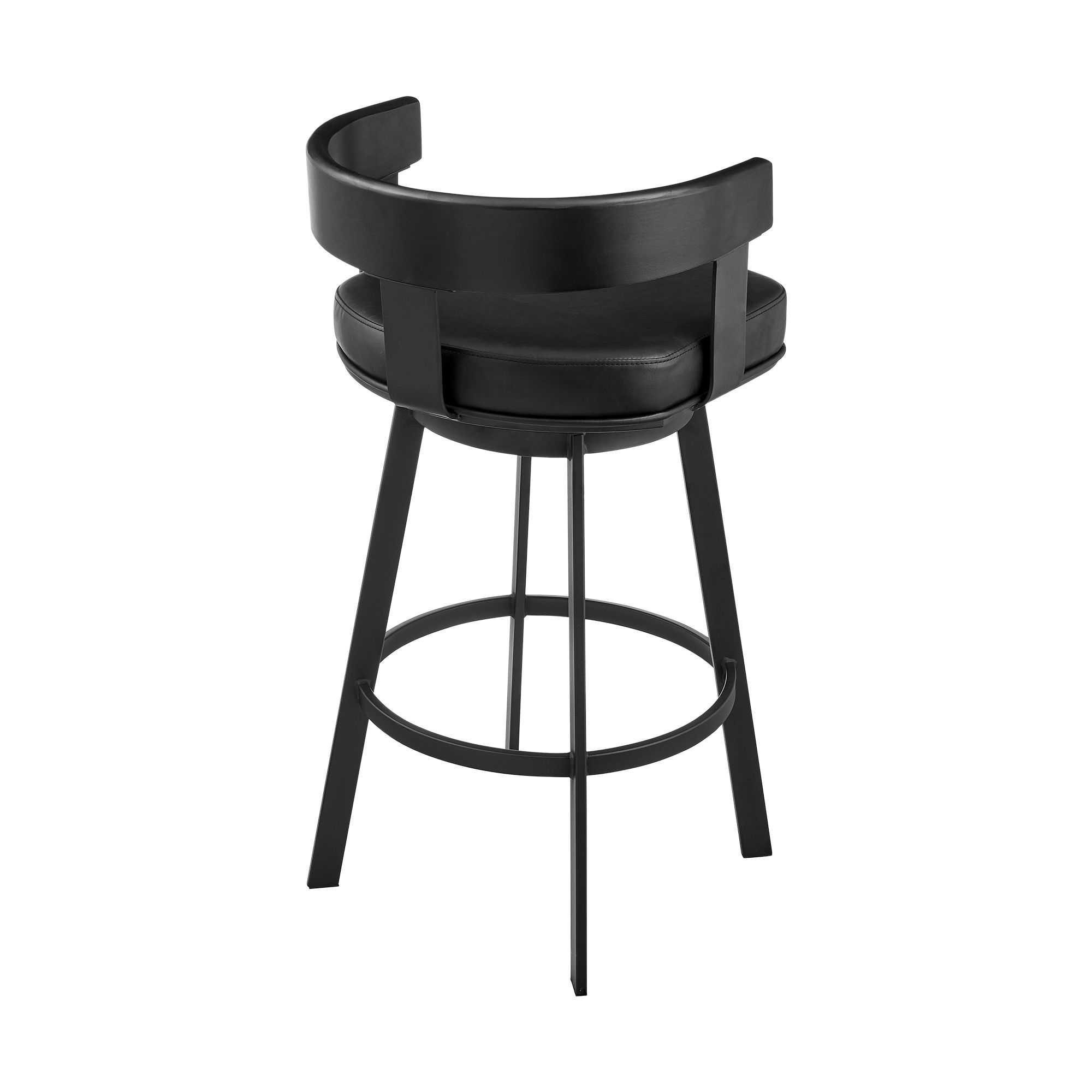 Image 4 Armen Living Idris 30 in. Bar Stool in Iron and Vintage Black Faux Leather more views