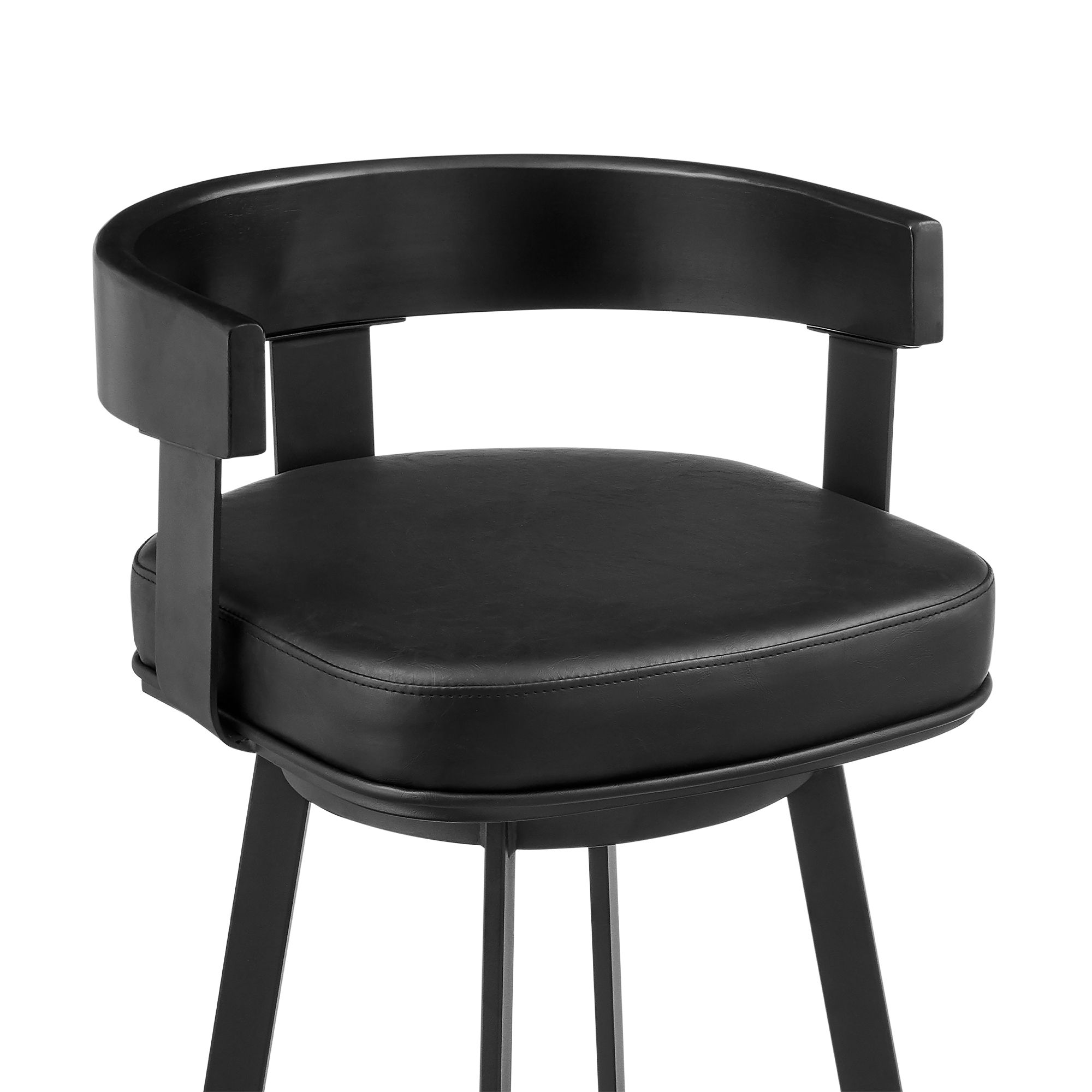 Image 5 Armen Living Idris 30 in. Bar Stool in Iron and Vintage Black Faux Leather more views