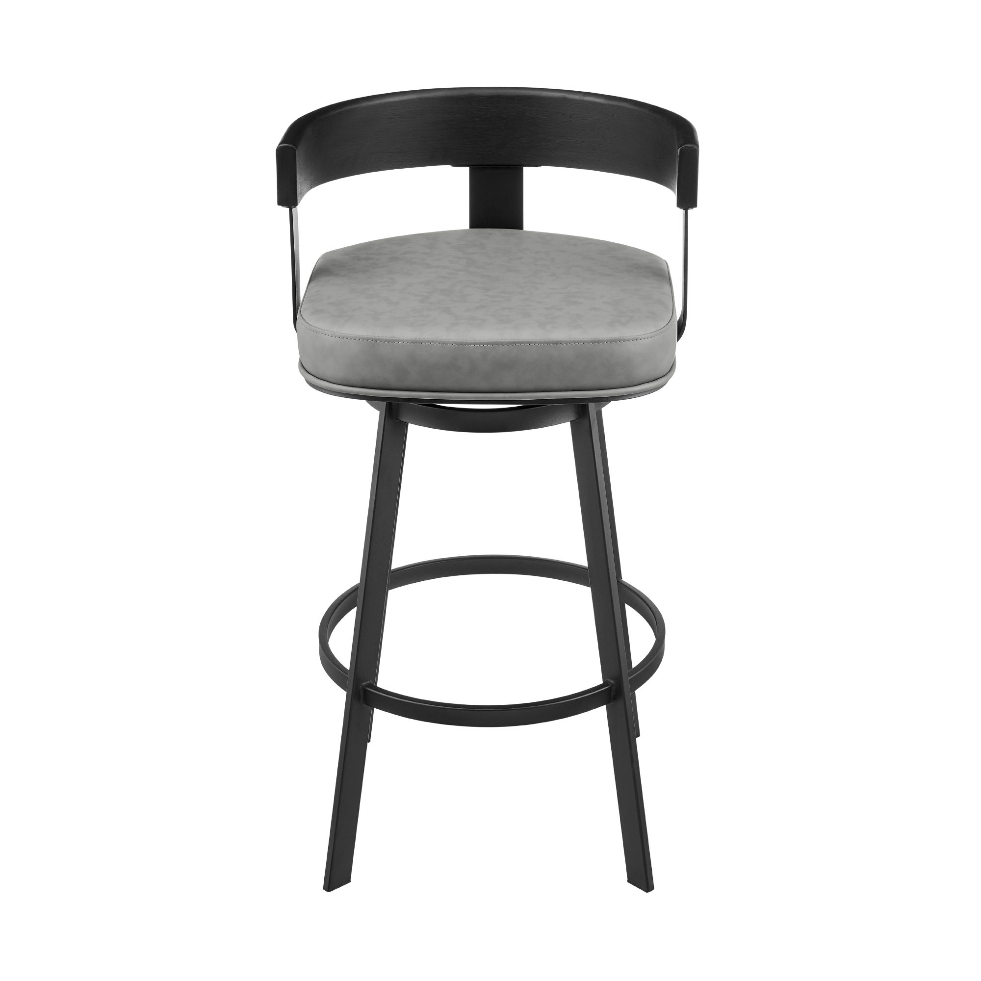 Image 3 Armen Living Idris 30 in. Bar Stool in Iron and Vintage Gray Faux Leather more views