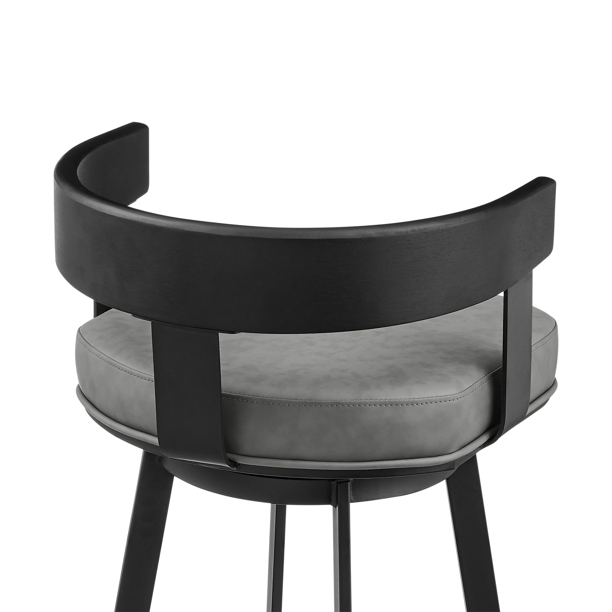 Image 6 Armen Living Idris 30 in. Bar Stool in Iron and Vintage Gray Faux Leather more views