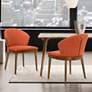 1_Armen Living Juno 24" Wide Modern Orange Fabric Dining Chairs Set of 2
