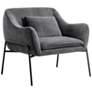 Armen Living Karen 33" Wide Gray Velvet Modern Accent Chair