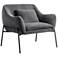 Armen Living Karen 33" Wide Gray Velvet Modern Accent Chair