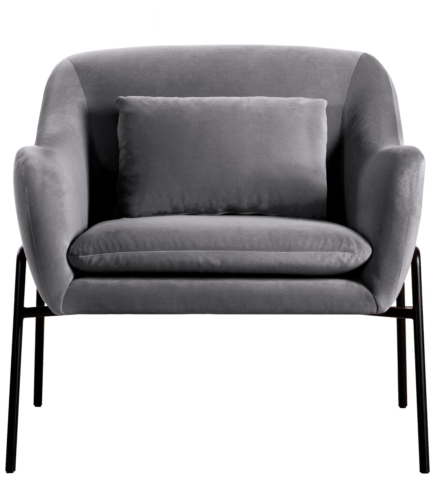 Image 3 Armen Living Karen 33" Wide Gray Velvet Modern Accent Chair more views