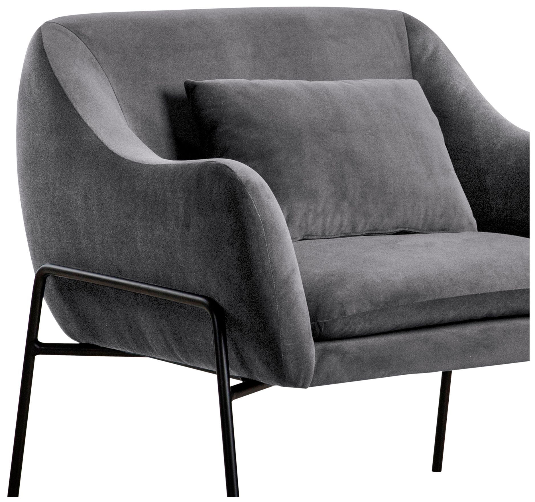Image 5 Armen Living Karen 33" Wide Gray Velvet Modern Accent Chair more views