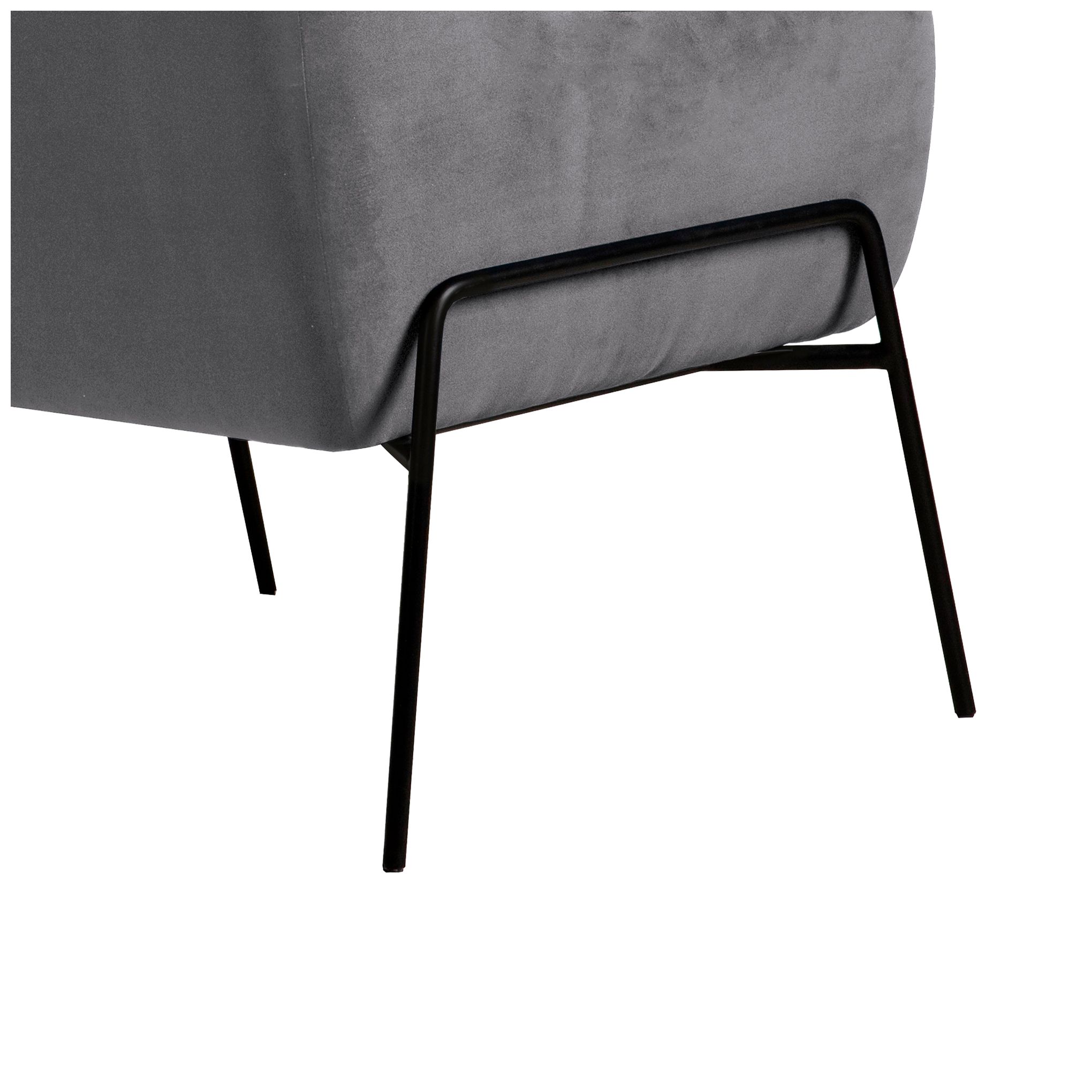 Image 7 Armen Living Karen 33" Wide Gray Velvet Modern Accent Chair more views