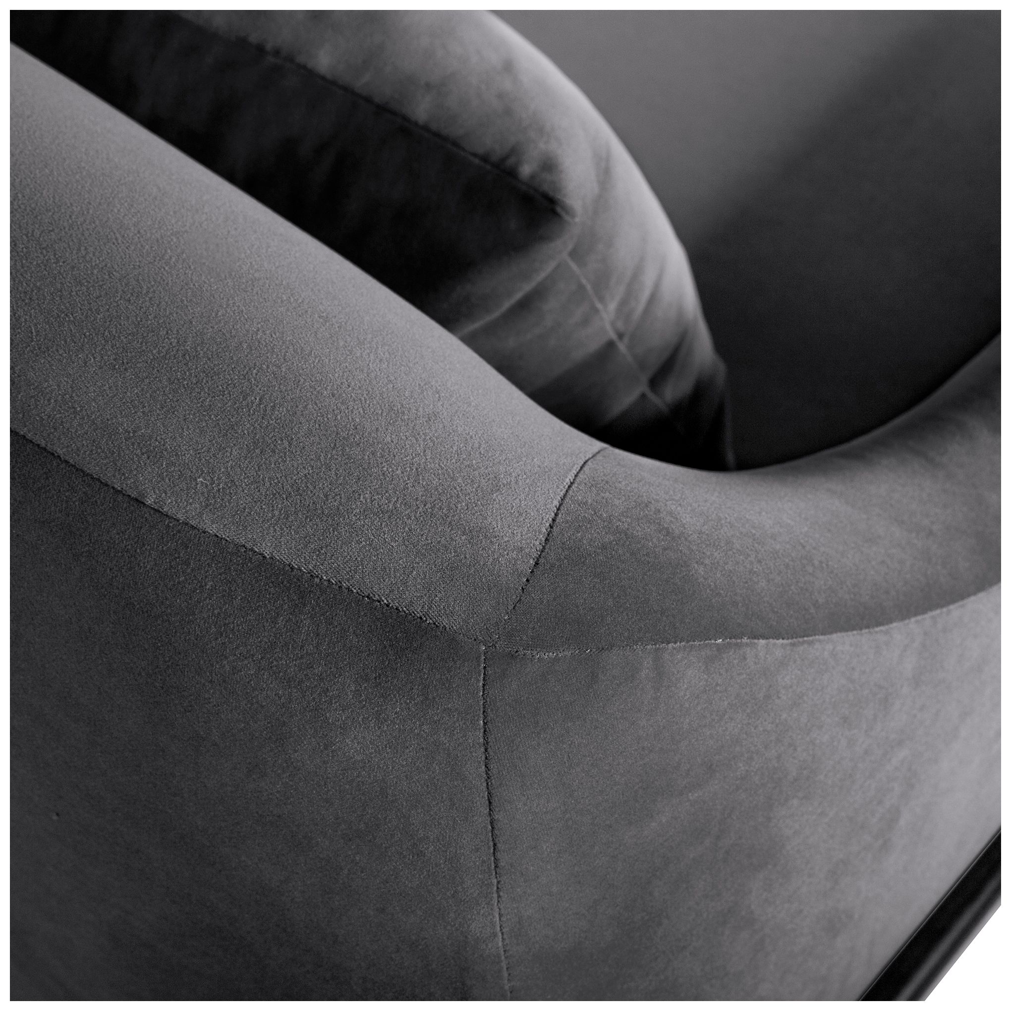 Armen Living Karen 33" Wide Gray Velvet Modern Accent Chair