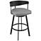 Armen Living Lacey 26 in. Counter Stool in Iron, Vintage Gray Faux Leather