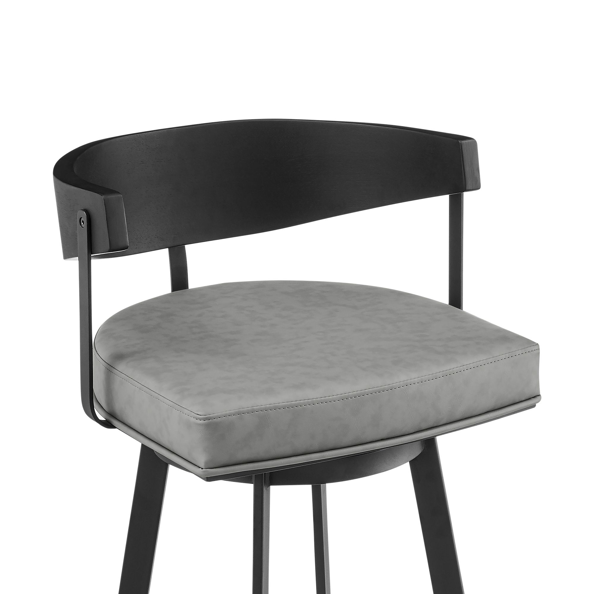 Image 5 Armen Living Lacey 26 in. Counter Stool in Iron, Vintage Gray Faux Leather more views