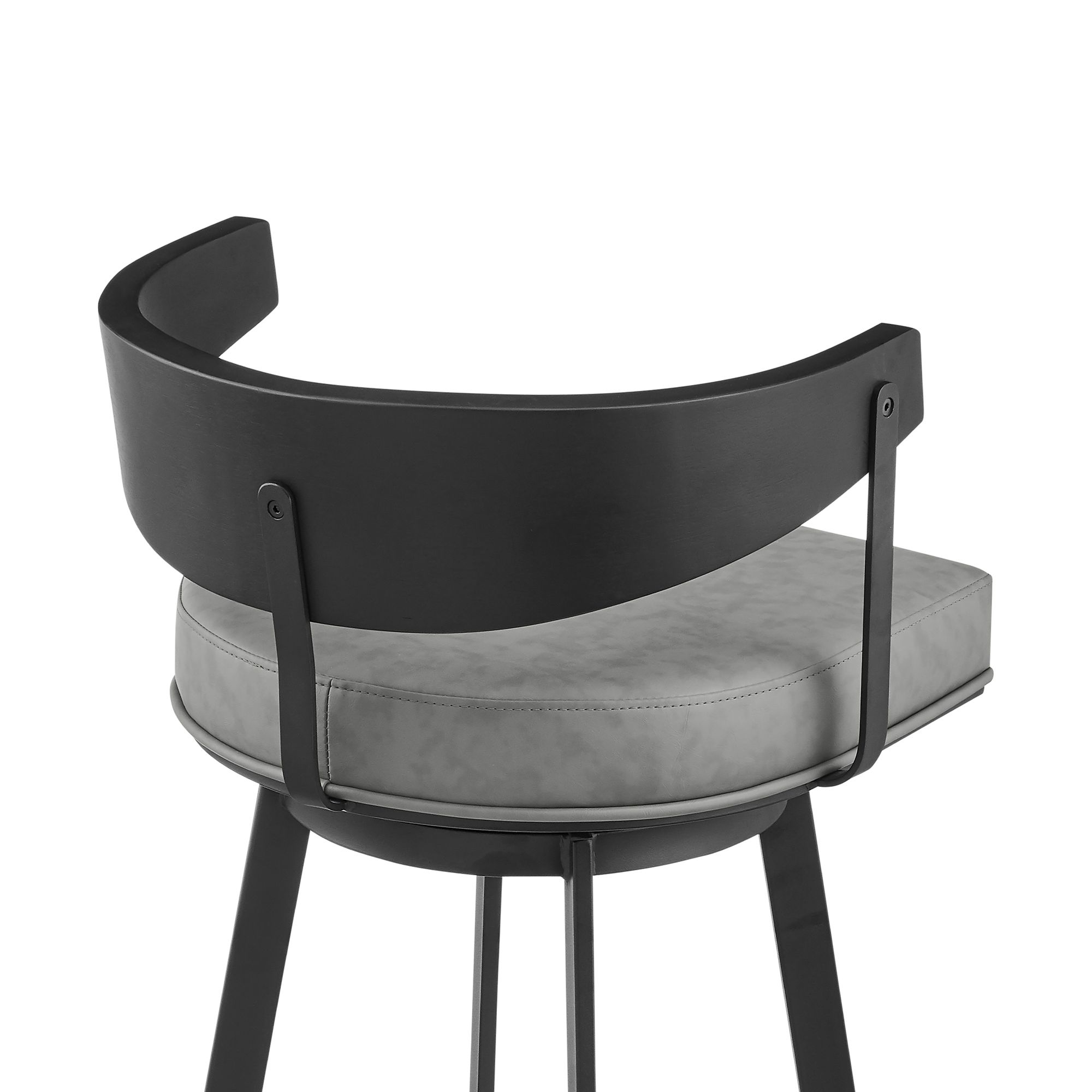 Image 6 Armen Living Lacey 30 in. Bar Stool in Iron and Vintage Gray Faux Leather more views
