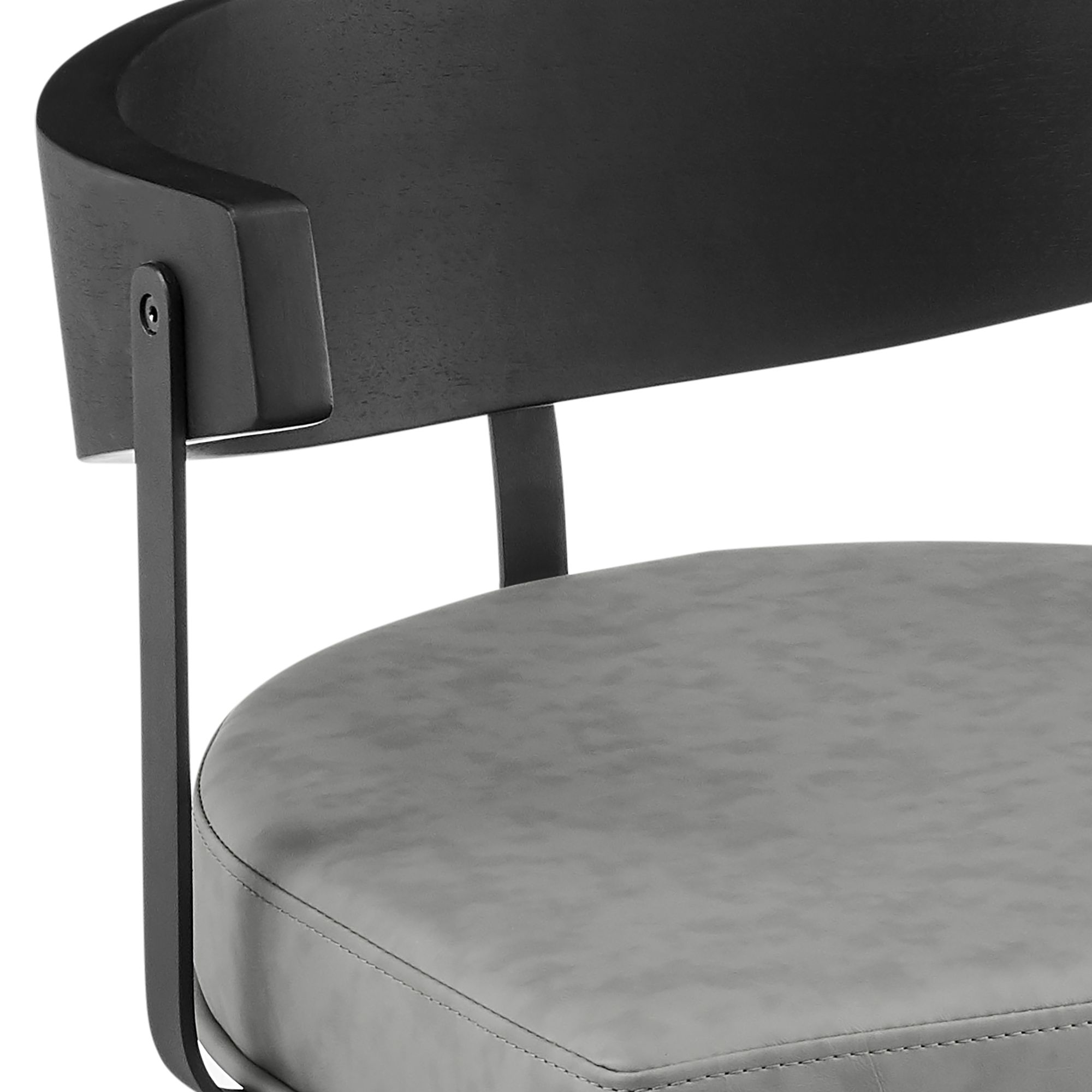 Image 7 Armen Living Lacey 30 in. Bar Stool in Iron and Vintage Gray Faux Leather more views