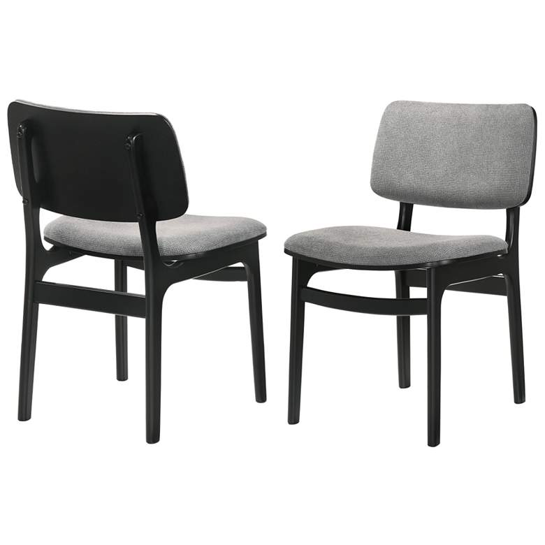 Image 1 Armen Living Lima 20" Wide Black and Gray Dining Chairs Set of 2