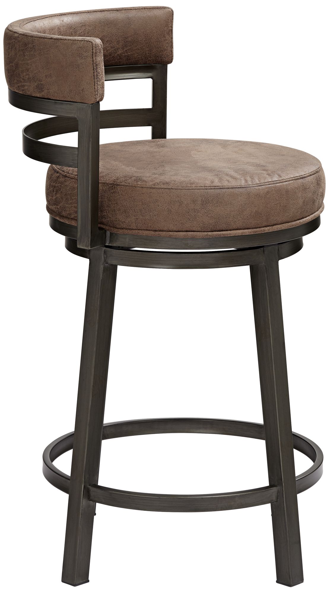 Armen Living Madrid 26 1/2" Bandero Tobacco Swivel Counter Stool