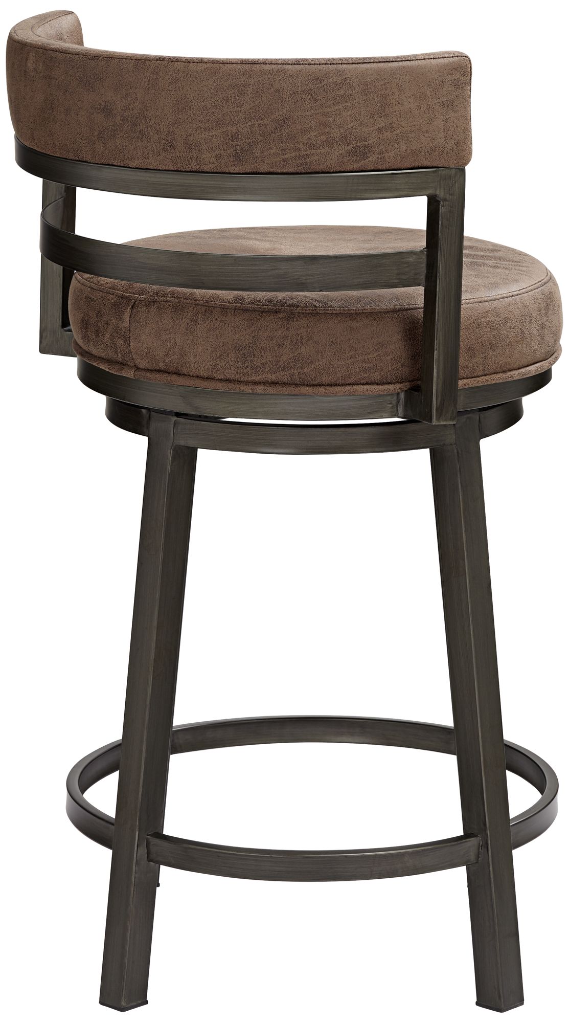 Armen Living Madrid 26 1/2" Bandero Tobacco Swivel Counter Stool