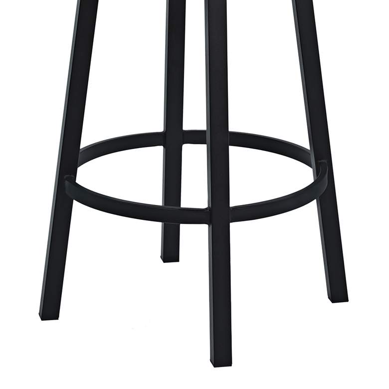 Image 4 Armen Living Madrid 26 1/2" Black Faux Leather Swivel Counter Stool more views