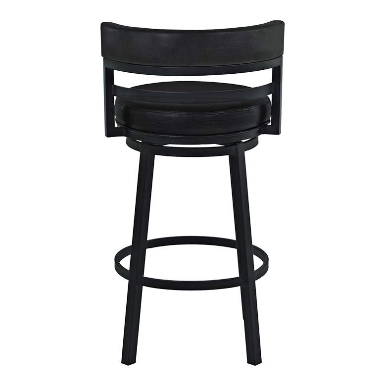 Image 6 Armen Living Madrid 26 1/2" Black Faux Leather Swivel Counter Stool more views