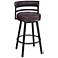 Armen Living Madrid 26 1/2" Brown Faux Leather Swivel Counter Stool