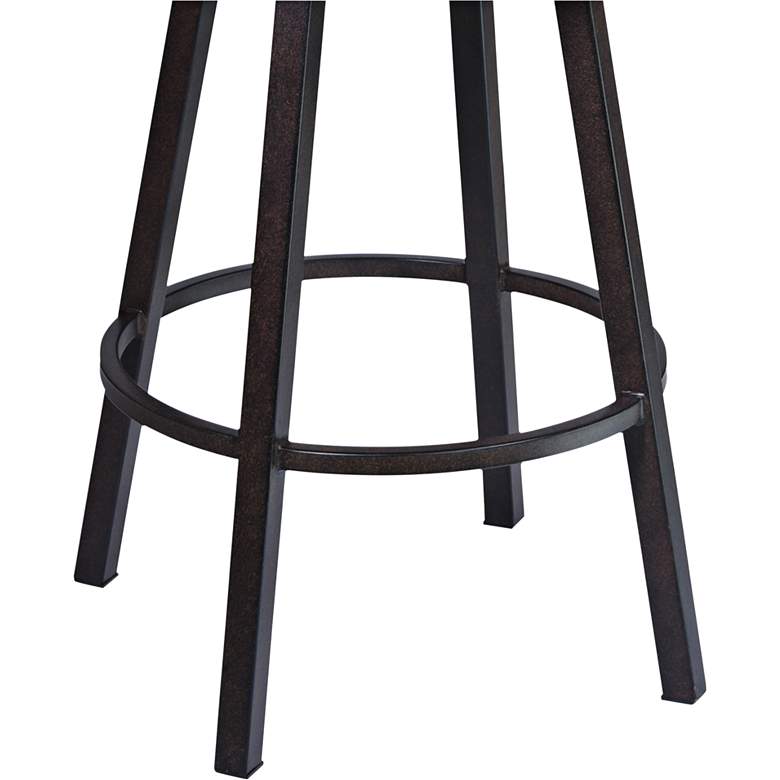 Image 6 Armen Living Madrid 26 1/2" Brown Faux Leather Swivel Counter Stool more views